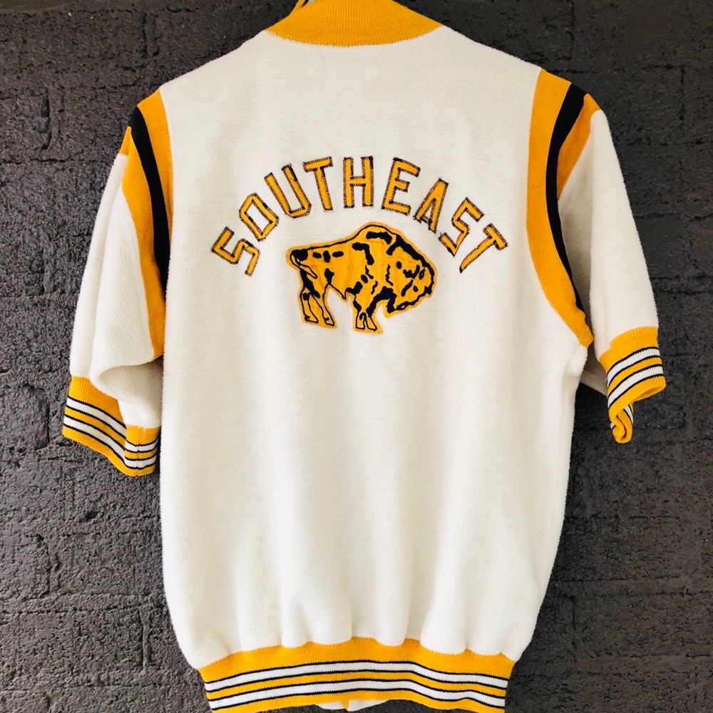 Retro Varsity Style - Vintage Short-Sleeved Varsity Jacket